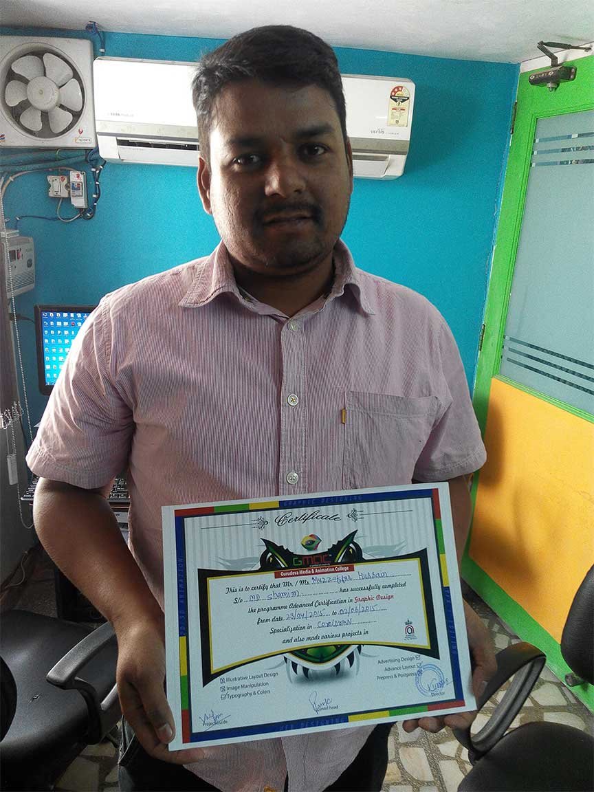 Gmac Animation Activities graphic designing certificate by gmac animation